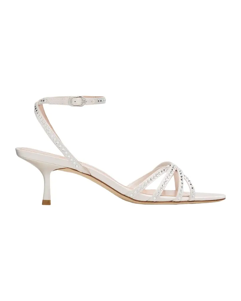 Stuart Weitzman 50mm Carlyle Embellished Satin Sandals | Image 1 Stuart Weitzman 50mm Carlyle Embellished Satin Sandals | Image 1