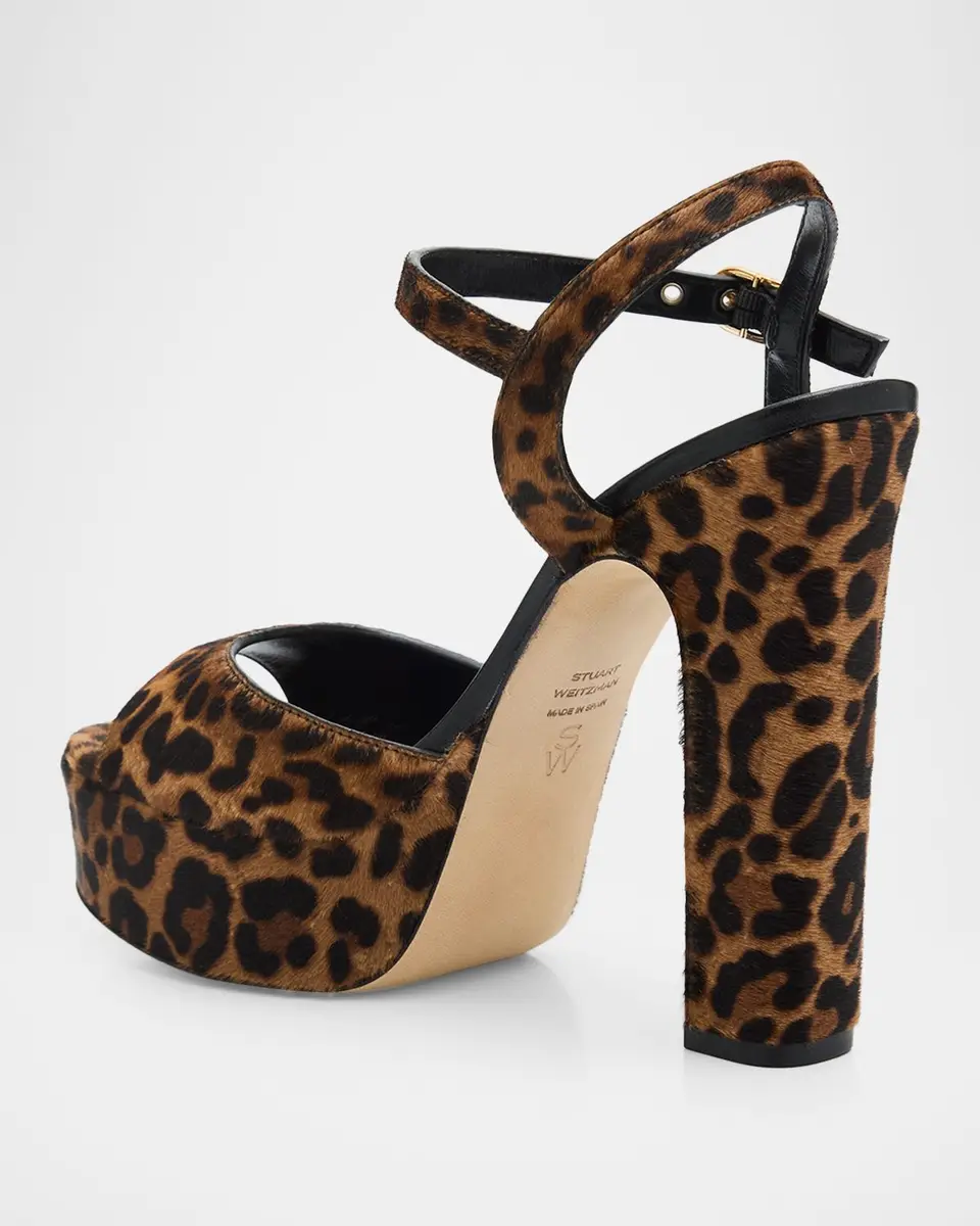 Stuart Weitzman 130mm Reade Leopard-Printed Calf Hair Platform Sandals | Thumbnail 4 Stuart Weitzman 130mm Reade Leopard-Printed Calf Hair Platform Sandals | Thumbnail 4