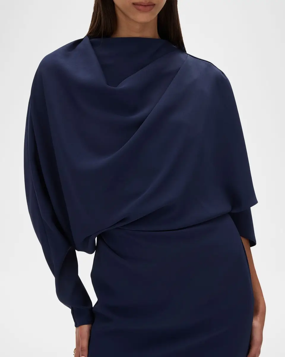 RACHEL GILBERT Amaris Long-Sleeve Capelet Column Gown | Thumbnail 5 RACHEL GILBERT Amaris Long-Sleeve Capelet Column Gown | Thumbnail 5