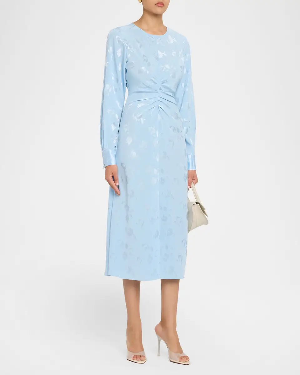 PRABAL GURUNG Long Sleeve Ruched Midi Dress | Thumbnail 4 PRABAL GURUNG Long Sleeve Ruched Midi Dress | Thumbnail 4