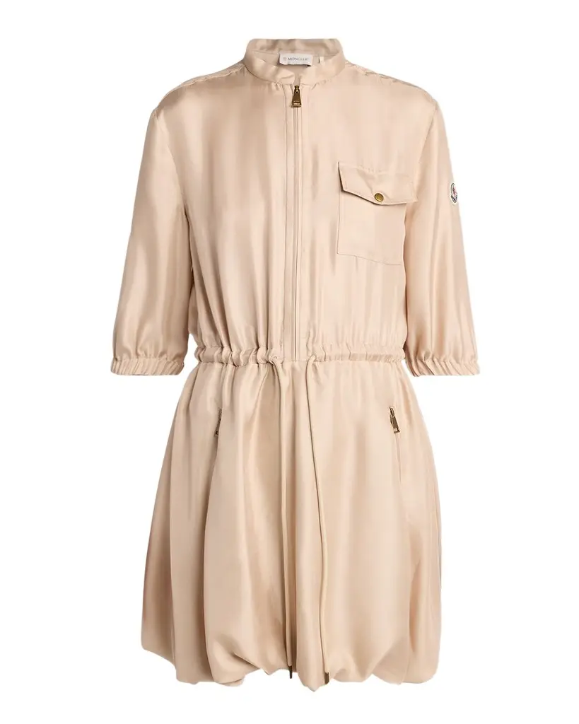Moncler Silk Twill Mini Shirtdress | Image 1 Moncler Silk Twill Mini Shirtdress | Image 1