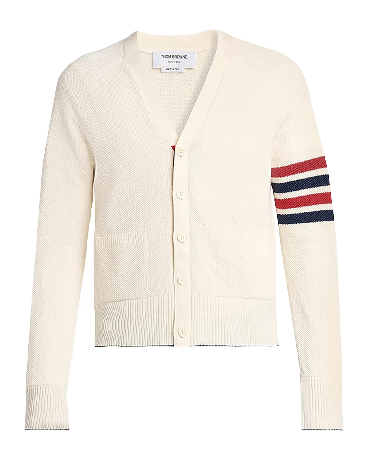 Thom Browne Men's Cotton and Linen 4-Bar Sleeve Cardigan