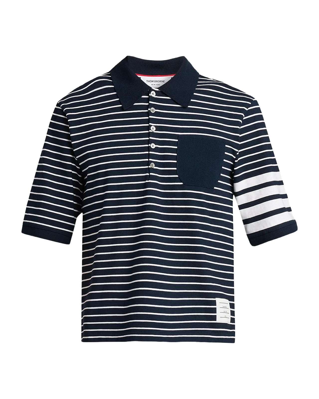 Thom Browne Men's Engineered 4-Bar High-Twist Jersey Polo Shirt