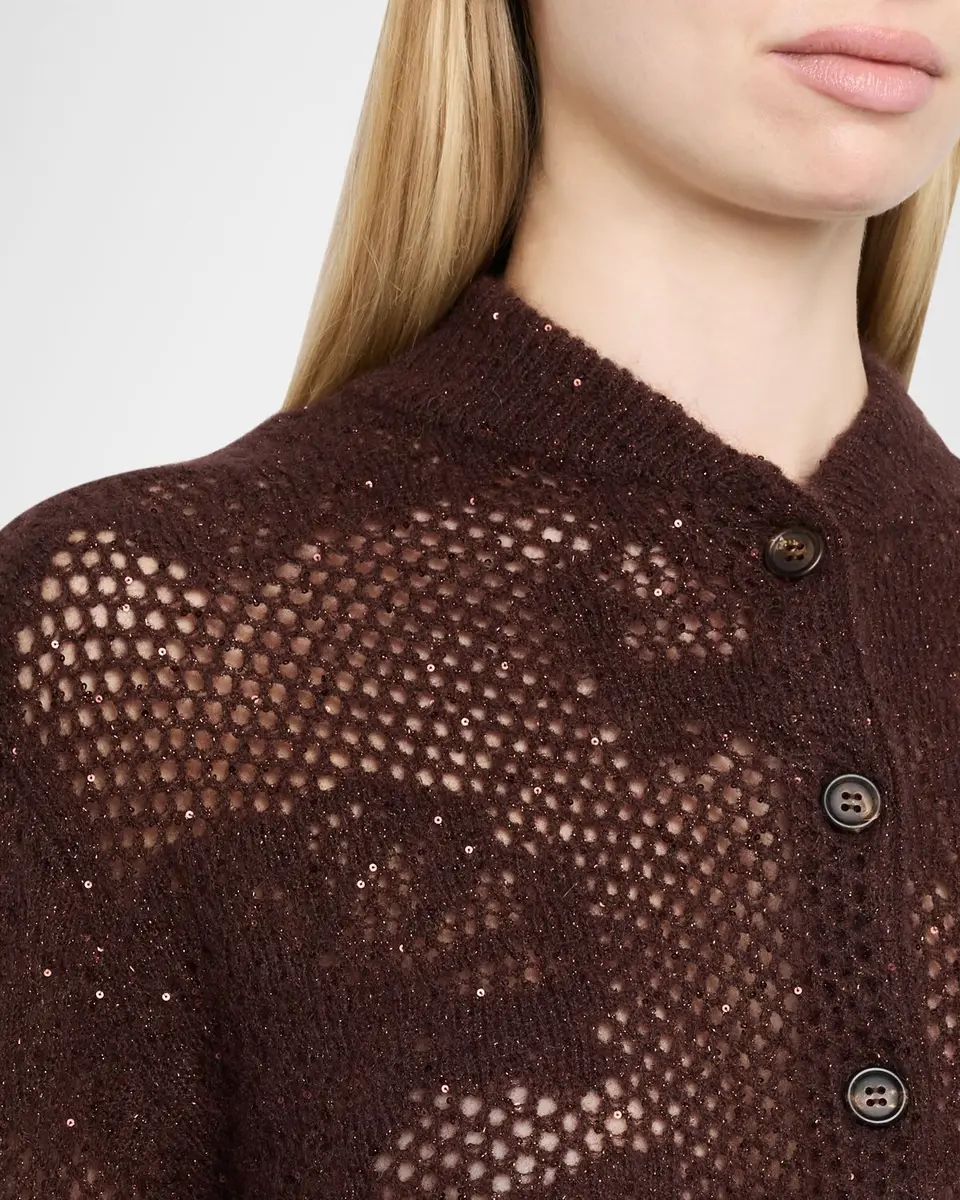 Brunello Cucinelli Glam-Knit Paillette Mesh Cardigan | Thumbnail 5 Brunello Cucinelli Glam-Knit Paillette Mesh Cardigan | Thumbnail 5