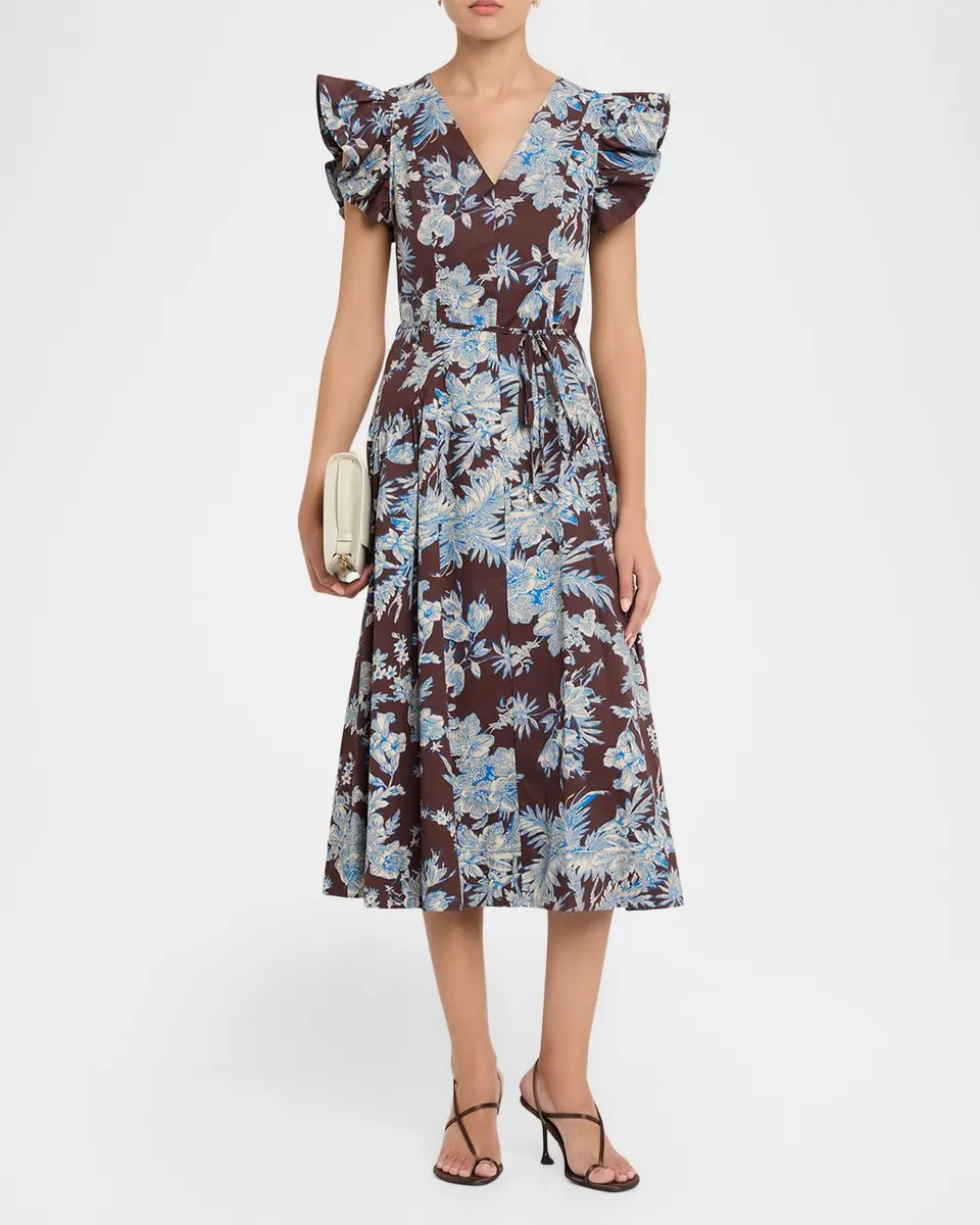 Elie Tahari The Eloise Floral Cotton Midi Dress | Thumbnail 2 Elie Tahari The Eloise Floral Cotton Midi Dress | Thumbnail 2