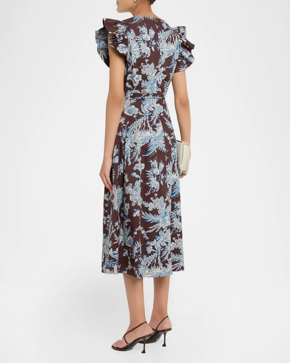 Elie Tahari The Eloise Floral Cotton Midi Dress | Thumbnail 3 Elie Tahari The Eloise Floral Cotton Midi Dress | Thumbnail 3
