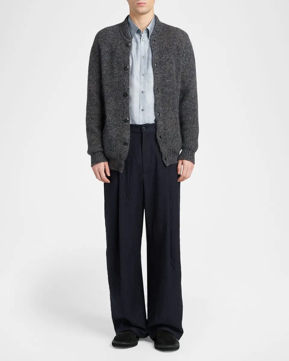 Giorgio Armani Men's Blur Printed Silk Shirt | Thumbnail 2 Giorgio Armani Men's Blur Printed Silk Shirt | Thumbnail 2