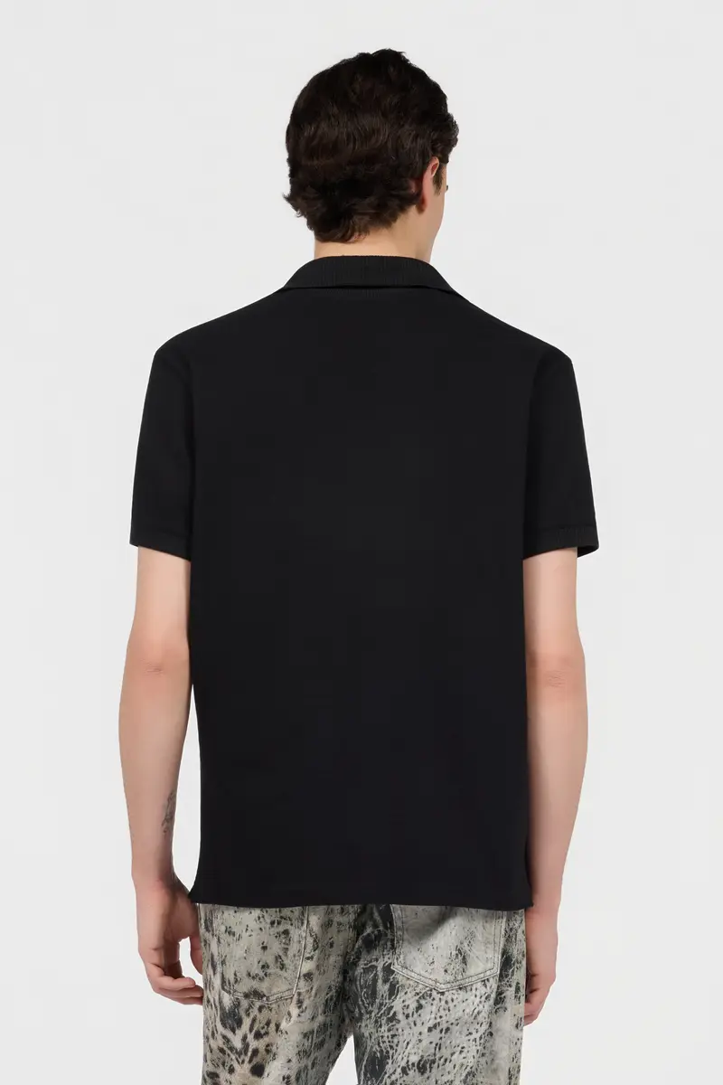 Roberto Cavalli Black Polo Shirt With V Neck | Thumbnail 3 Roberto Cavalli Black Polo Shirt With V Neck | Thumbnail 3