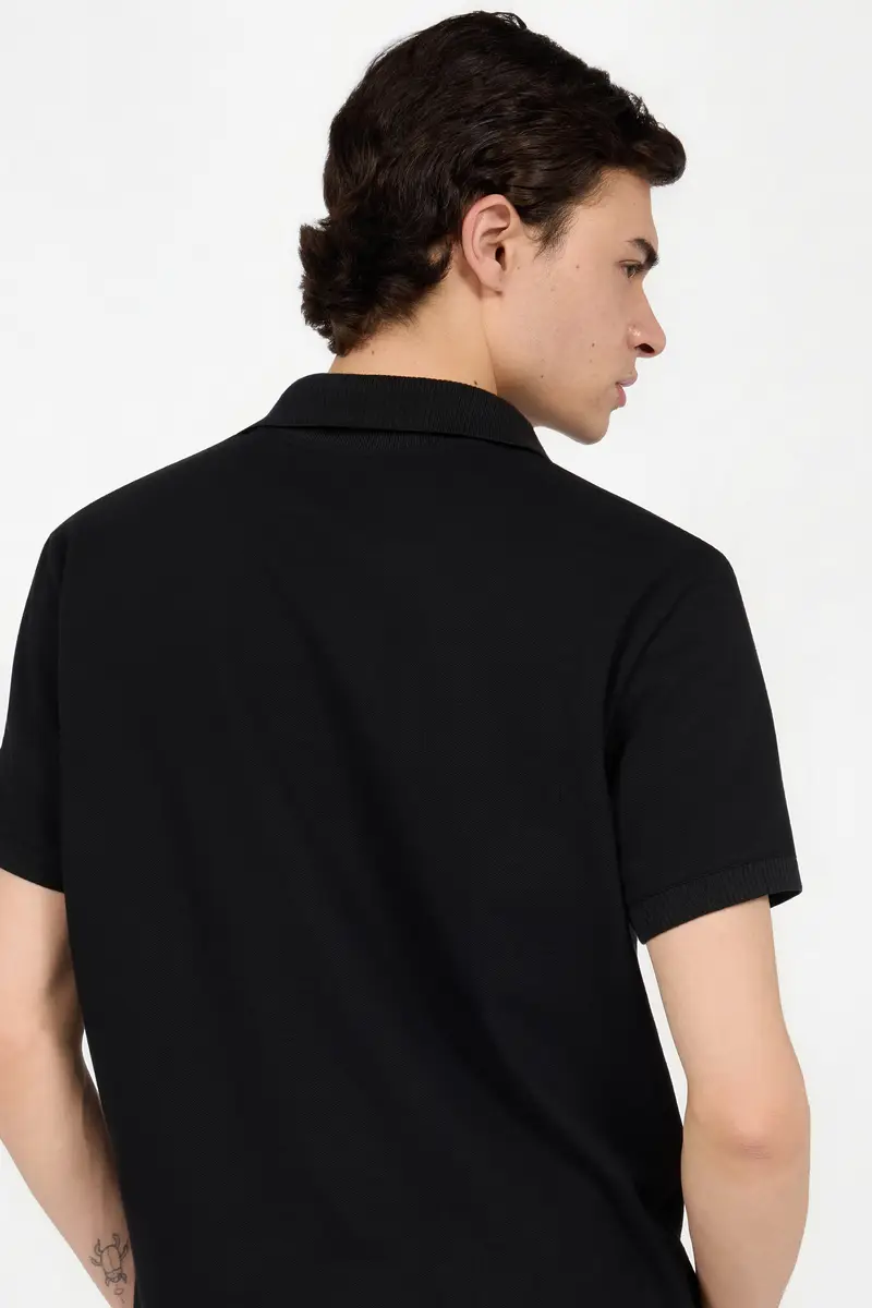 Roberto Cavalli Black Polo Shirt With V Neck | Thumbnail 5 Roberto Cavalli Black Polo Shirt With V Neck | Thumbnail 5