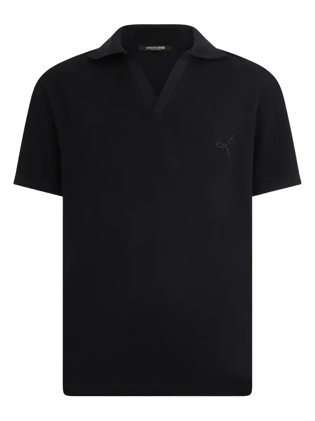 Black Polo Shirt With V Neck Black Polo Shirt With V Neck