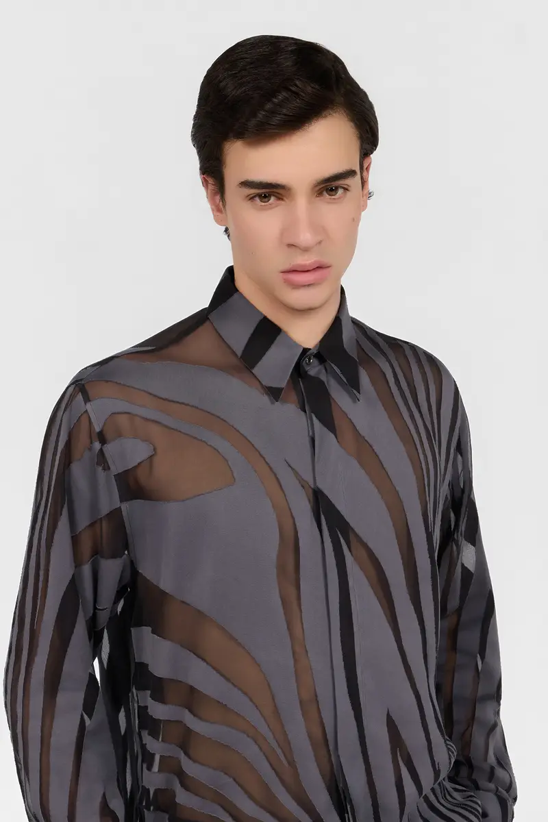 Roberto Cavalli Shirt With Ray Devoré Print | Thumbnail 4