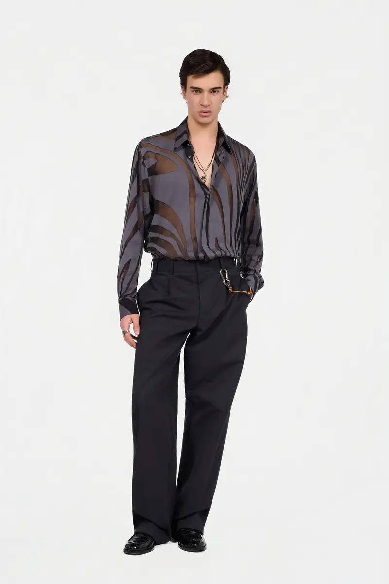 Roberto Cavalli Shirt With Ray Devoré Print | Thumbnail 6