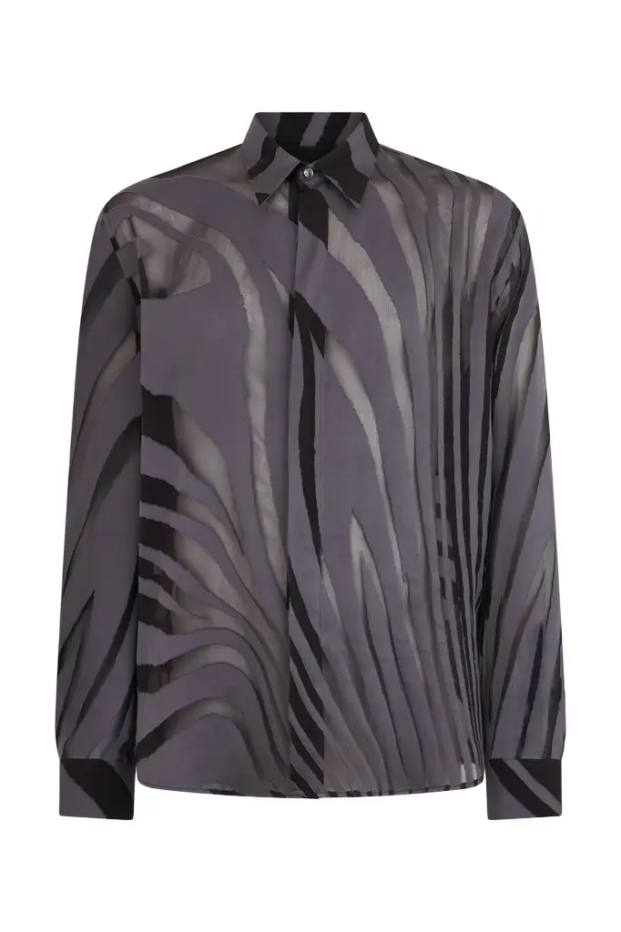 Roberto Cavalli Shirt With Ray Devoré Print