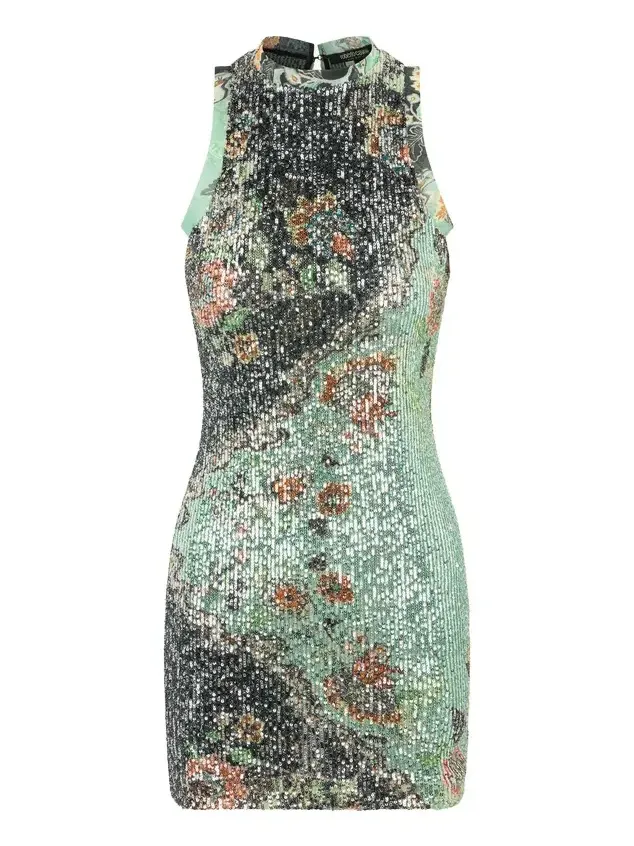 Kimono Print Sequined Mini Dress Kimono Print Sequined Mini Dress