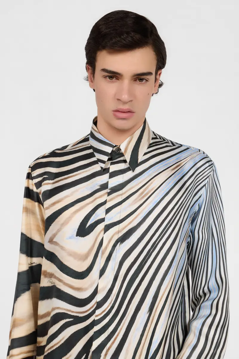 Roberto Cavalli Silk Shirt With Zebra Print | Thumbnail 4 Roberto Cavalli Silk Shirt With Zebra Print | Thumbnail 4