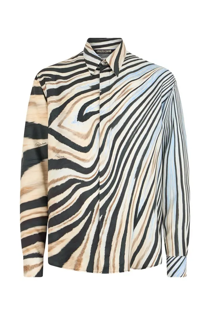 Roberto Cavalli Silk Shirt With Zebra Print | Image 1 Roberto Cavalli Silk Shirt With Zebra Print | Image 1
