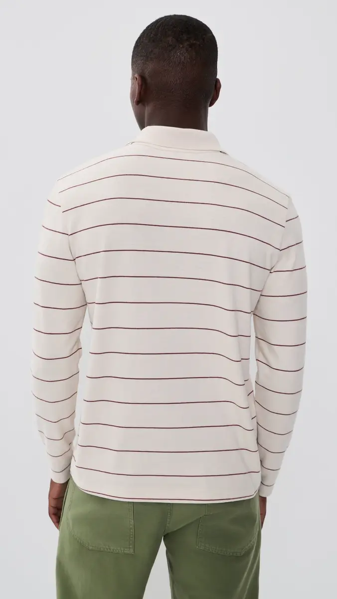 Vince Striped Long Sleeve Polo | Thumbnail 4 Vince Striped Long Sleeve Polo | Thumbnail 4