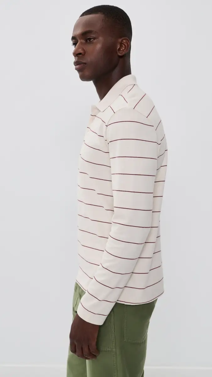 Vince Striped Long Sleeve Polo | Thumbnail 5 Vince Striped Long Sleeve Polo | Thumbnail 5