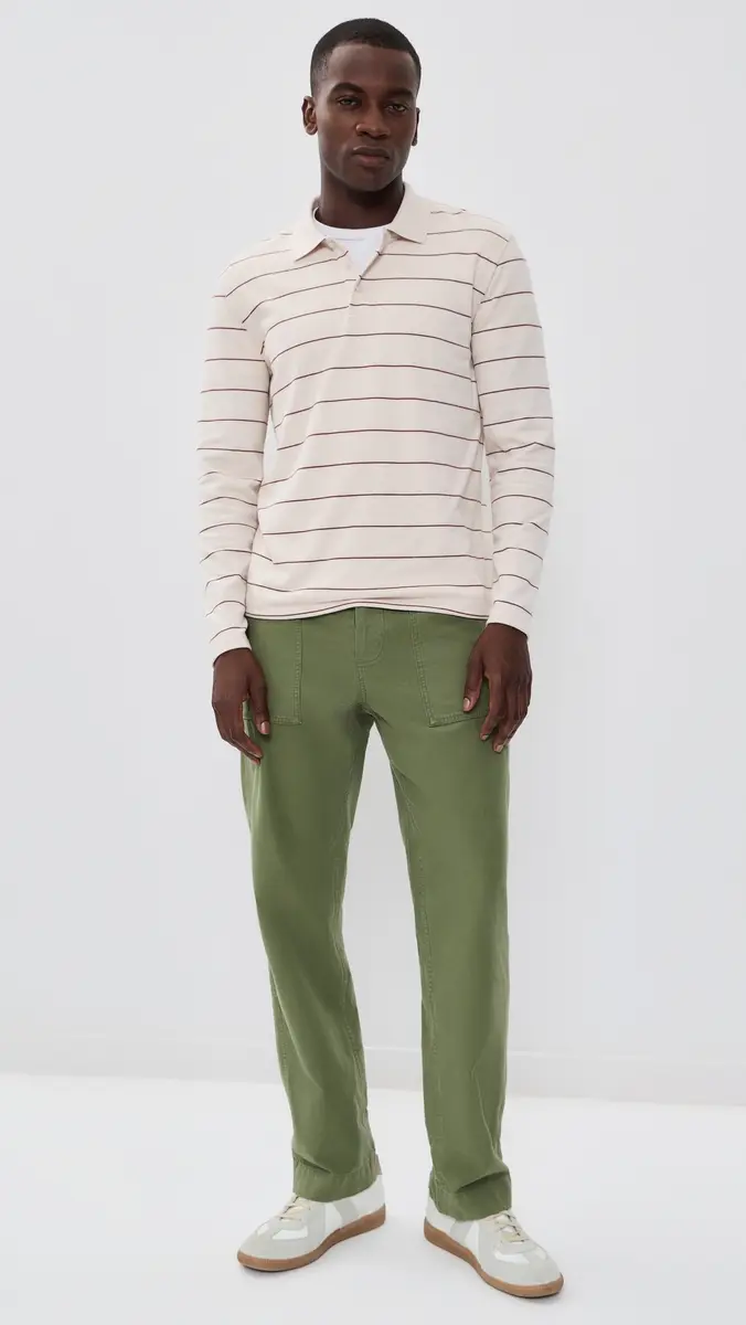Vince Striped Long Sleeve Polo | Thumbnail 6 Vince Striped Long Sleeve Polo | Thumbnail 6