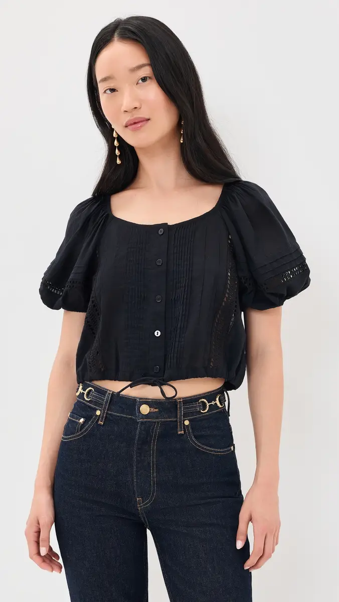 Ulla Johnson Clara Short Sleeve Cotton Top | Thumbnail 2 Ulla Johnson Clara Short Sleeve Cotton Top | Thumbnail 2