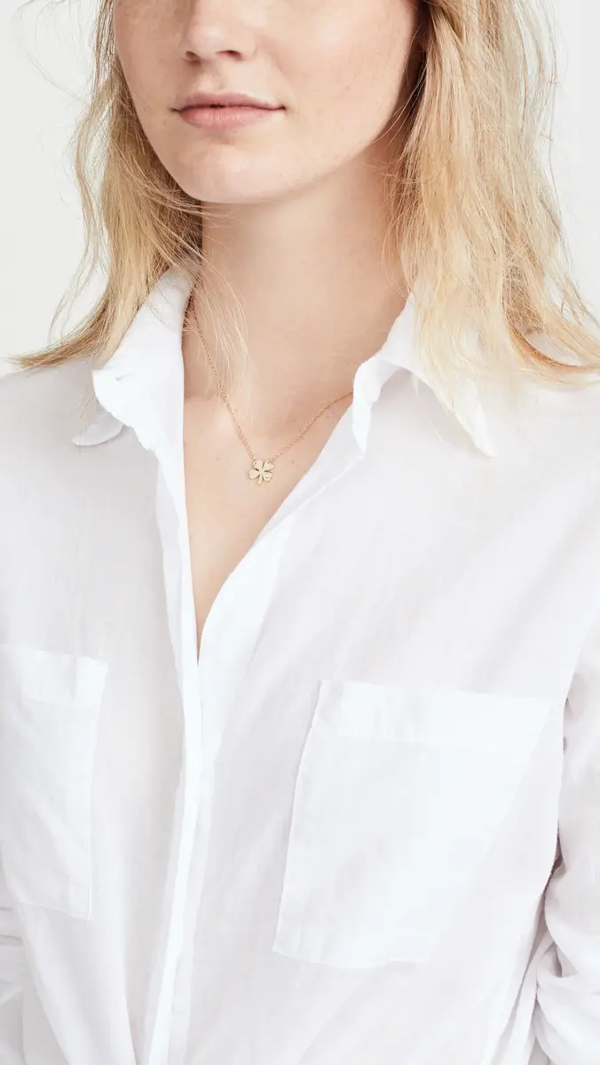 Jennifer Zeuner Jewelry Clover Necklace with Diamond Gold | Thumbnail 3