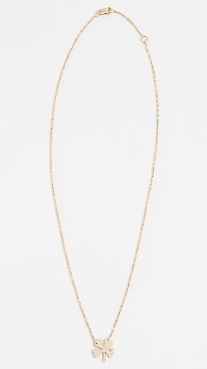 Jennifer Zeuner Jewelry Clover Necklace with Diamond Gold | Thumbnail 4