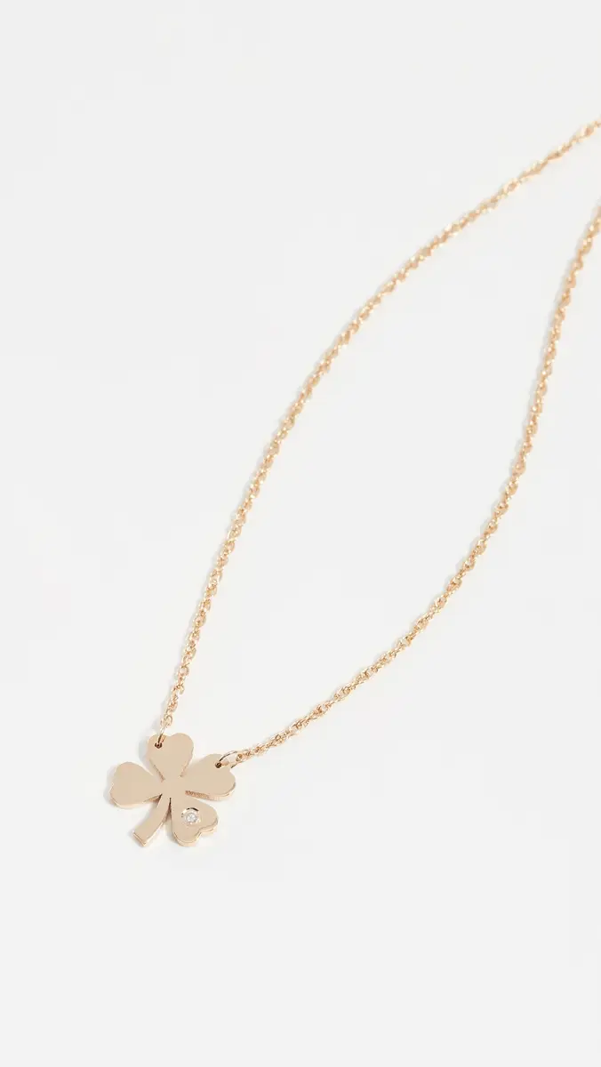 Jennifer Zeuner Jewelry Clover Necklace with Diamond Gold | Thumbnail 5