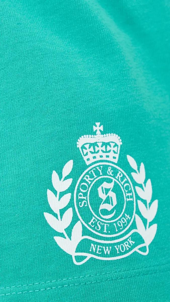 Sporty & Rich NY Crest Lounge Shorts | Thumbnail 6 Sporty & Rich NY Crest Lounge Shorts | Thumbnail 6