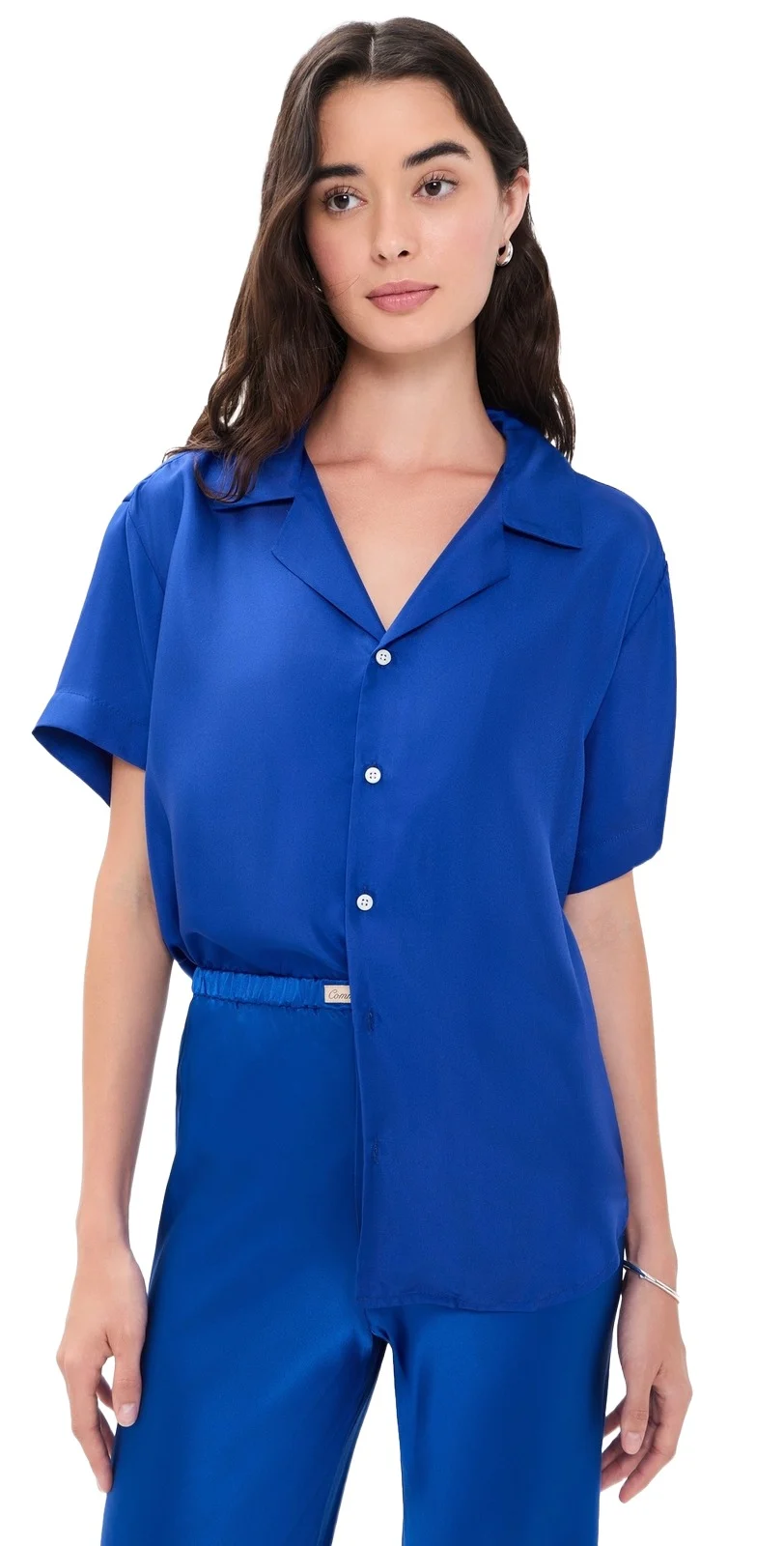 Comme Si Notched Collar Short Sleeve Shirt