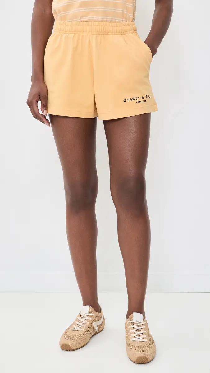 Sporty & Rich Title Embroidered Disco Shorts | Thumbnail 2