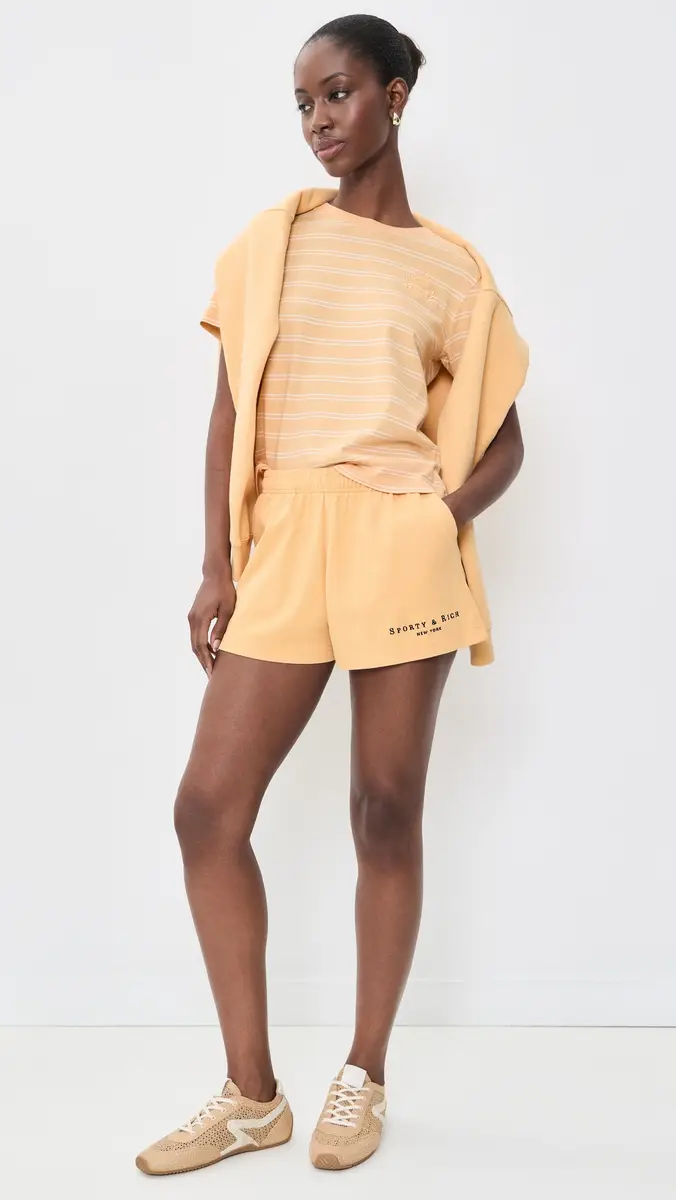 Sporty & Rich Title Embroidered Disco Shorts | Thumbnail 5