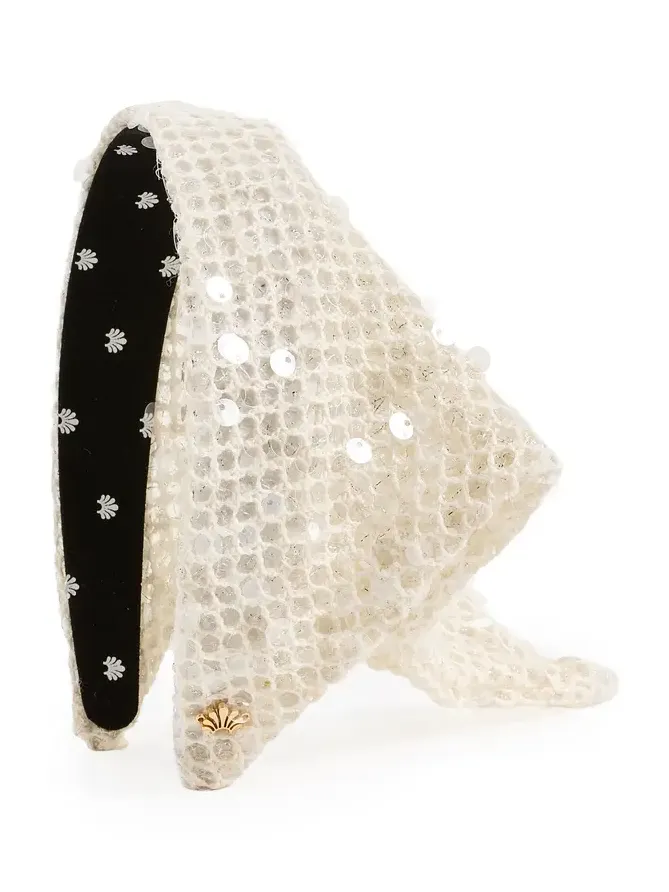 Jackie Sequin Crochet Hankerchief Headband Jackie Sequin Crochet Hankerchief Headband