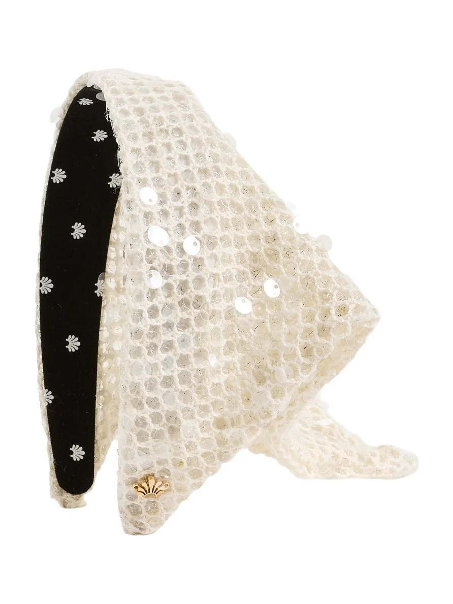 Jackie Sequin Crochet Hankerchief Headband Jackie Sequin Crochet Hankerchief Headband
