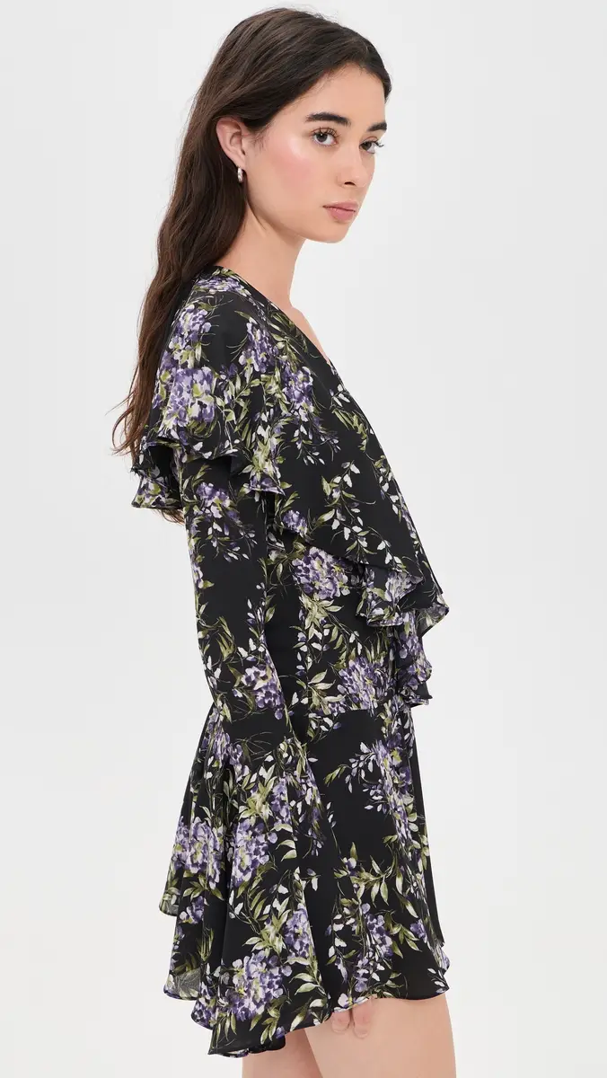 Norma Kamali Lavender Ruffle Mini Dress | Thumbnail 4 Norma Kamali Lavender Ruffle Mini Dress | Thumbnail 4