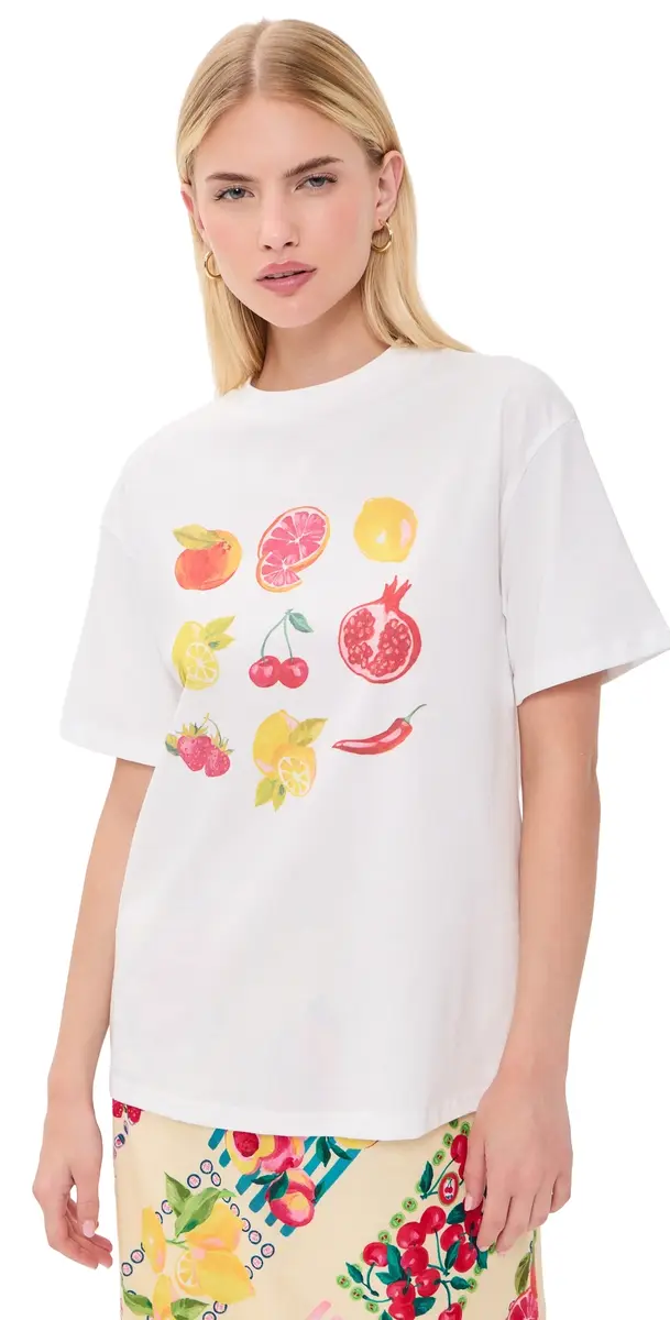 Never Fully Dressed White Fruit T-Shirt White | Image 1 Never Fully Dressed White Fruit T-Shirt White | Image 1