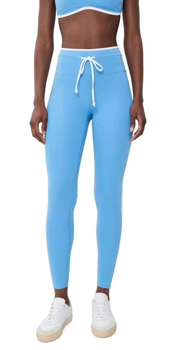 Year of Ours port print 7/8 Leggings port Blue/White | Image 1 Year of Ours port print 7/8 Leggings port Blue/White | Image 1