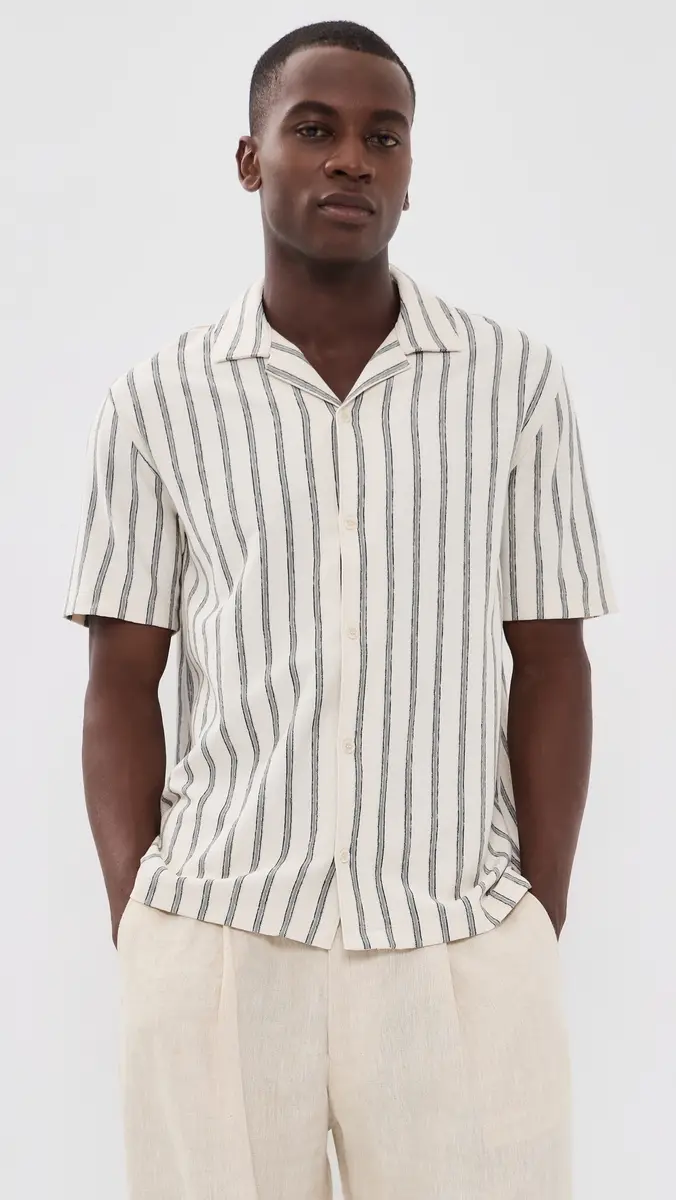Vince Striped Terry Cabana Shirt | Thumbnail 2 Vince Striped Terry Cabana Shirt | Thumbnail 2