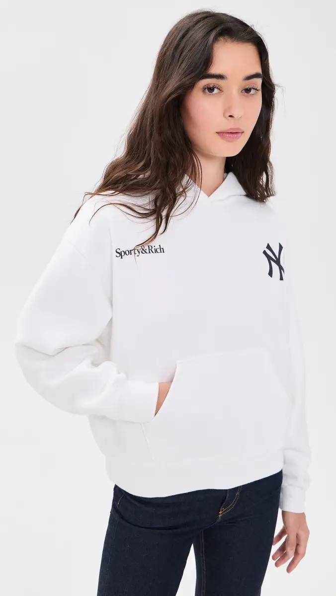 Sporty & Rich Yankees Curve Hoodie | Thumbnail 2 Sporty & Rich Yankees Curve Hoodie | Thumbnail 2