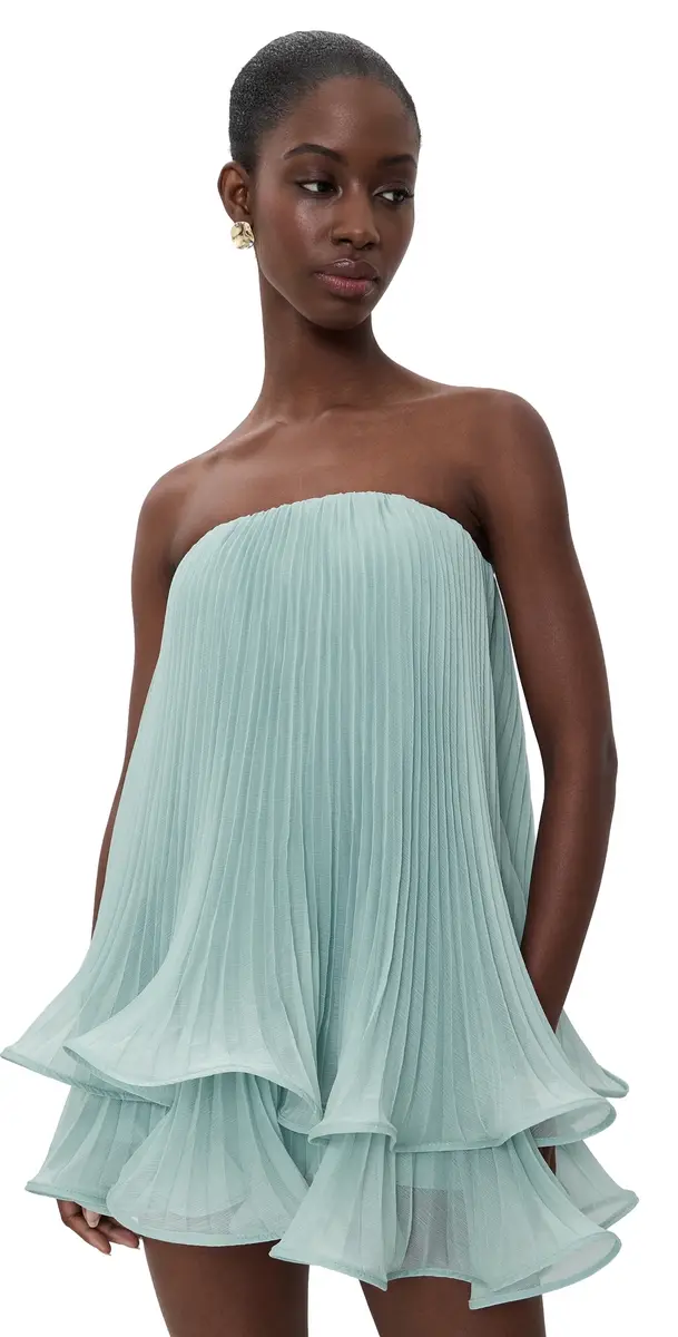 AMUR Dalia Pleated Baby Doll Dress Aqua Sol | Image 1 AMUR Dalia Pleated Baby Doll Dress Aqua Sol | Image 1
