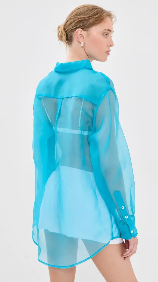 Sprwmn Oversized Silk Button Down Shirt | Thumbnail 3 Sprwmn Oversized Silk Button Down Shirt | Thumbnail 3
