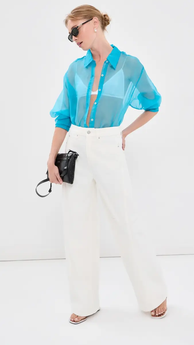 Sprwmn Oversized Silk Button Down Shirt | Thumbnail 6 Sprwmn Oversized Silk Button Down Shirt | Thumbnail 6