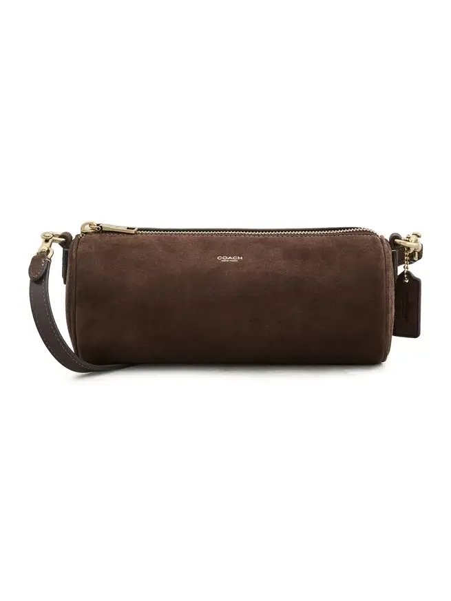 Suede Barrel Bag