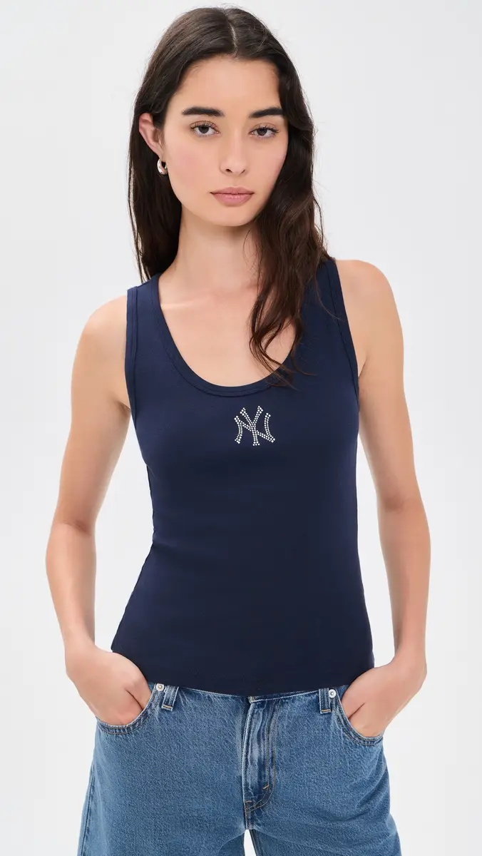 Sporty & Rich Yankees Krystal Cropped Tank | Thumbnail 2 Sporty & Rich Yankees Krystal Cropped Tank | Thumbnail 2
