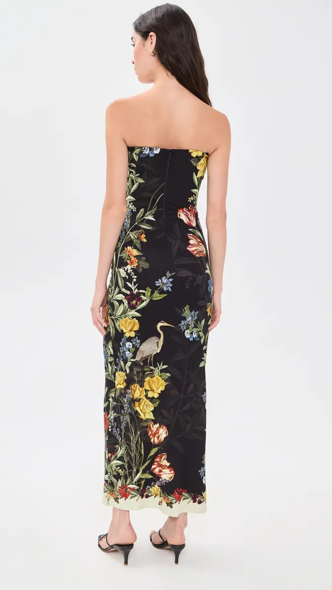 Alice + Olivia Delora Strapless Midi Dress | Thumbnail 3 Alice + Olivia Delora Strapless Midi Dress | Thumbnail 3
