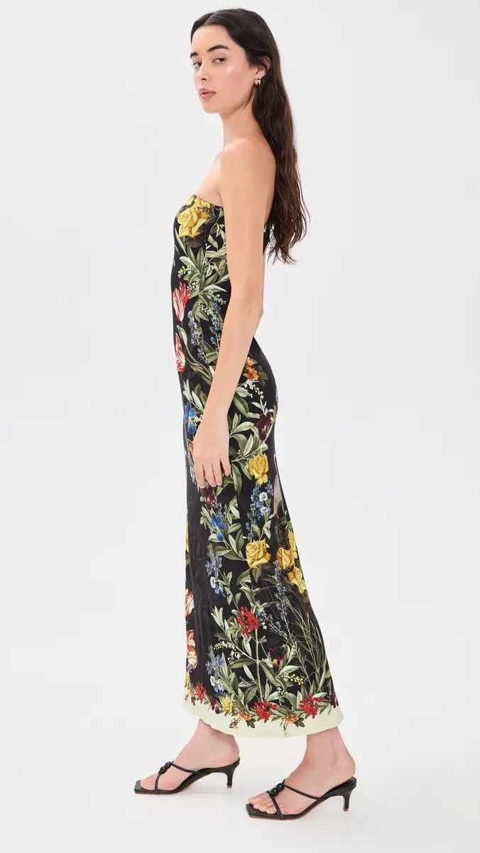 Alice + Olivia Delora Strapless Midi Dress | Thumbnail 4 Alice + Olivia Delora Strapless Midi Dress | Thumbnail 4