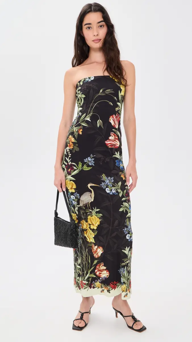 Alice + Olivia Delora Strapless Midi Dress | Thumbnail 5 Alice + Olivia Delora Strapless Midi Dress | Thumbnail 5