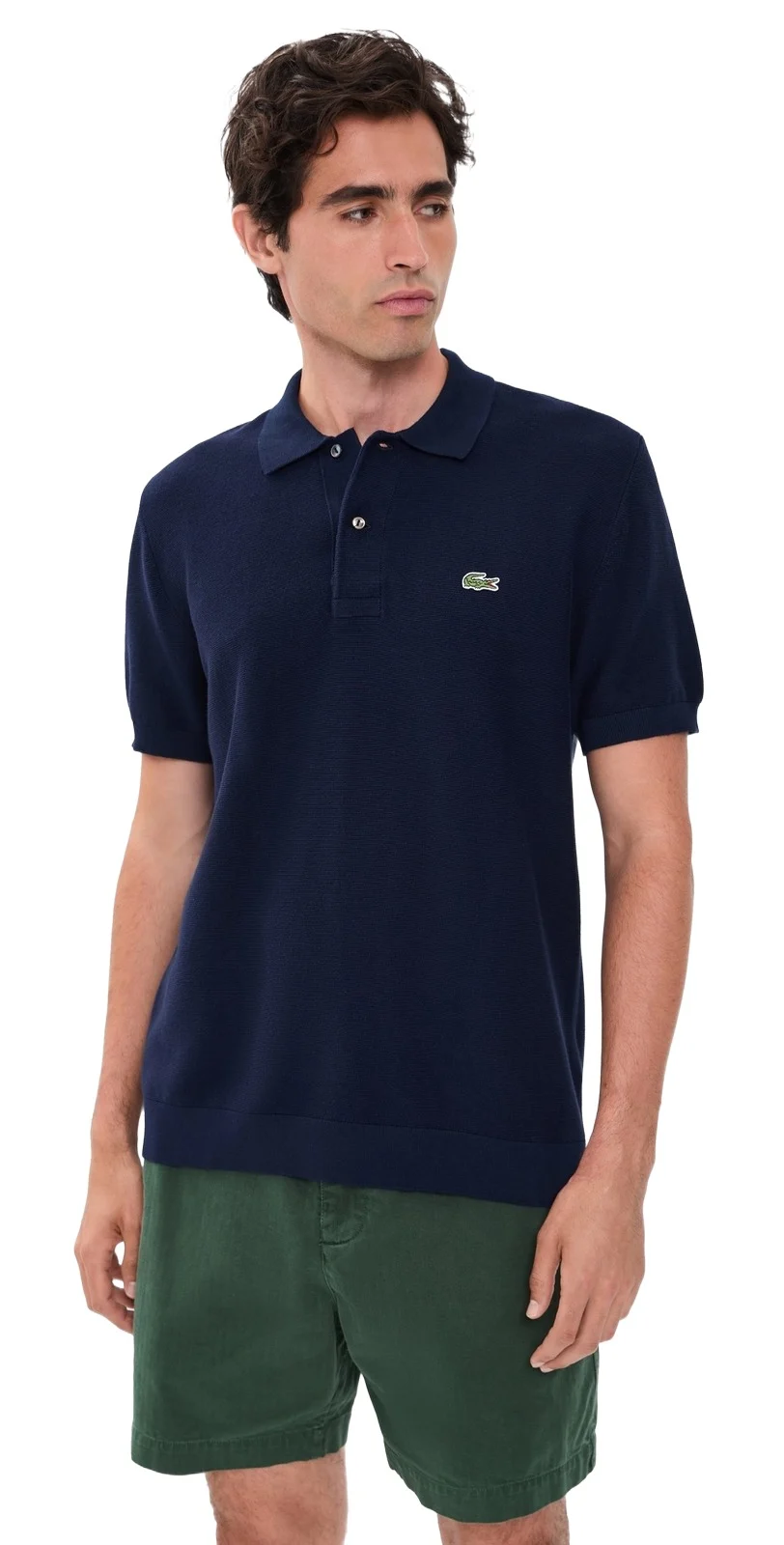 Textured Cotton Sweater Polo