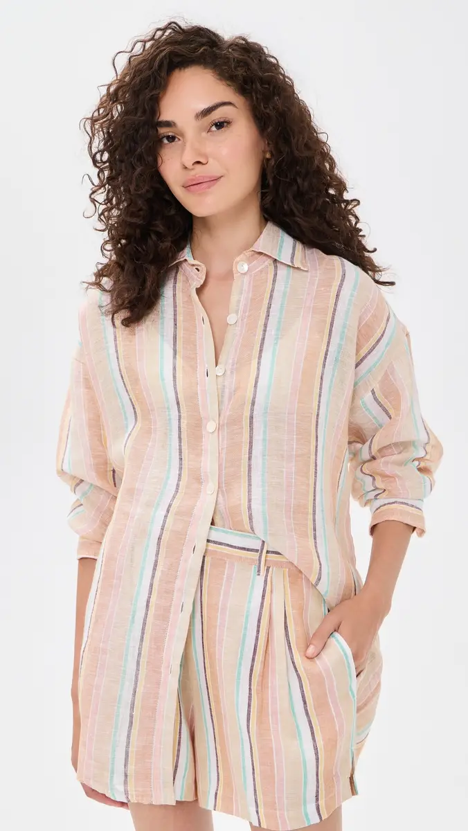 vitamin A Playa Linen Boyfriend Shirt | Thumbnail 2