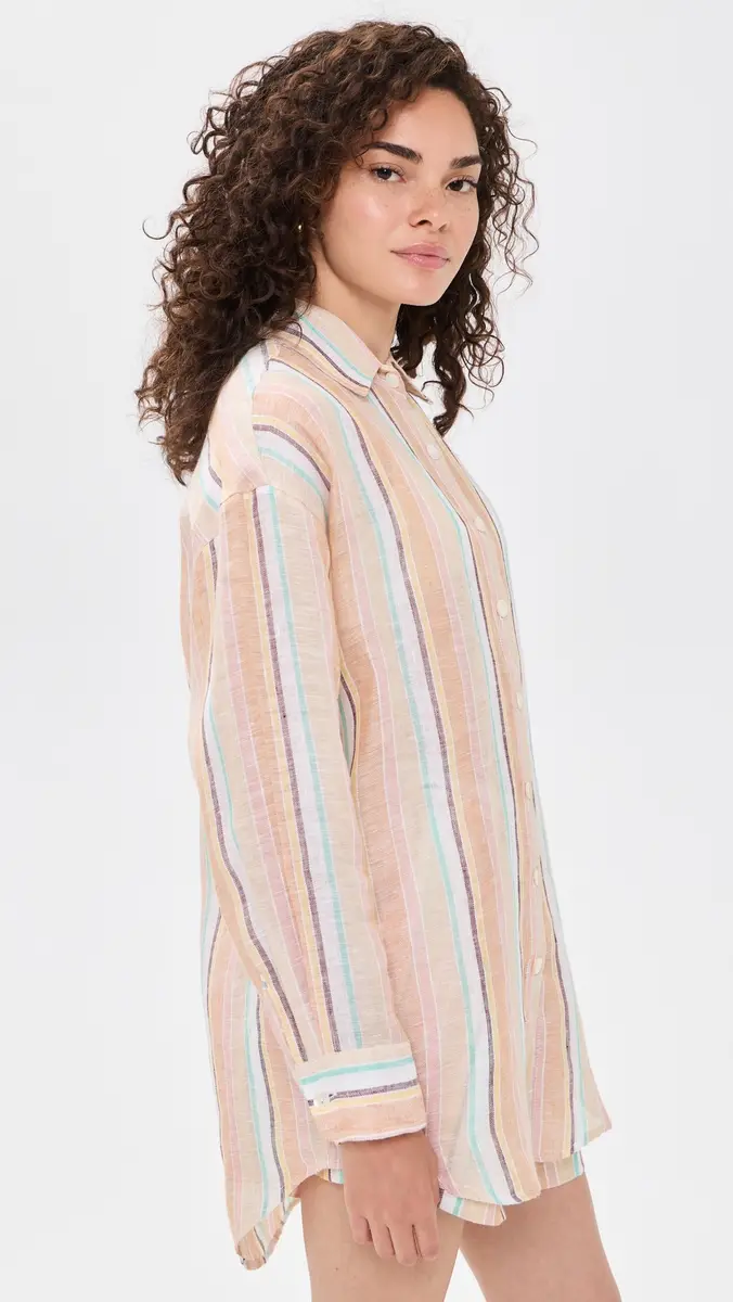 vitamin A Playa Linen Boyfriend Shirt | Thumbnail 4