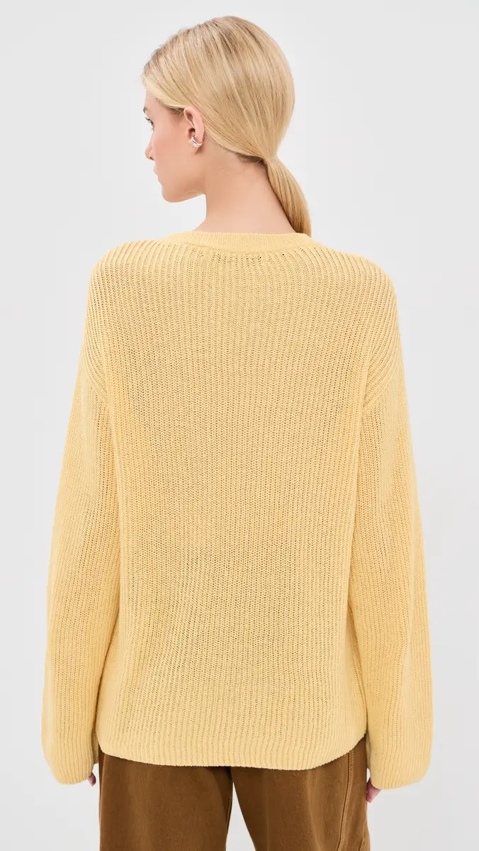 Another Tomorrow Draped Crew Knit Sweater | Thumbnail 3 Another Tomorrow Draped Crew Knit Sweater | Thumbnail 3